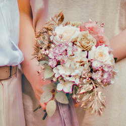 ♦︎送料無料♦︎ アーティフィシャルフラワー　ウエディングブーケ　ブートニア　結婚式　前撮り　ハンドメイド 2枚目の画像