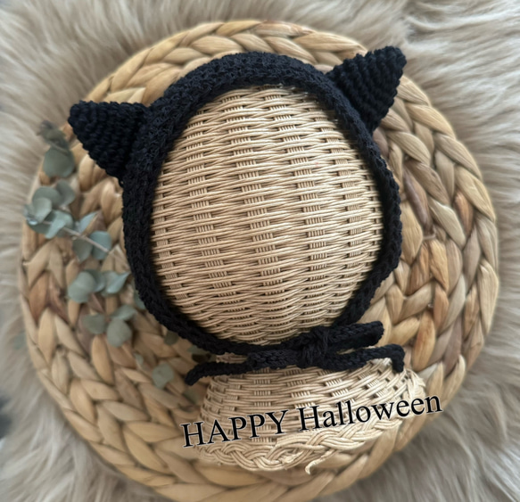 【新品未使用】BABY ねこみみボンネット 黒 オフ白 BABY ねこみみボンネット 黒×オフ白 baby,the stars shine bright