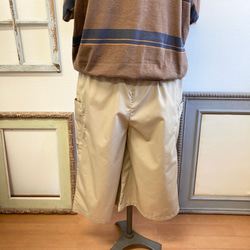 夏日清涼褲❤️ 四分之三長寬邊口袋褲 米色（尺碼隨意 L - LL） 第5張的照片