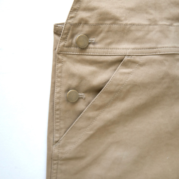 Morinogakko 輕盈可愛輪廓背帶裙（米色） 第7張的照片