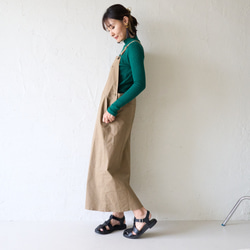 Morinogakko 輕盈可愛輪廓背帶裙（米色） 第13張的照片