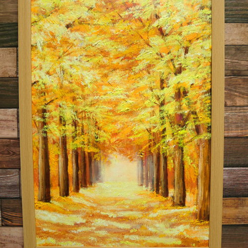 油絵 油彩 油彩画 絵画【紅葉の道】 絵画 HR 通販 11689668