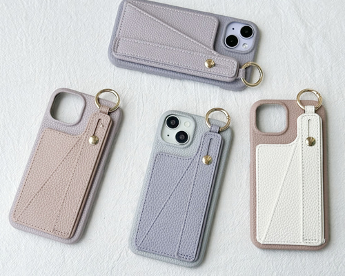 バイカラー リング&バンド付 iphone 16 15 14 ケース カード収納