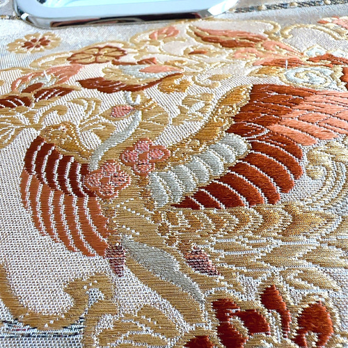 ◇30%off◇絹の帯から2wayバッグ 鳳凰文様 帯リメイク140