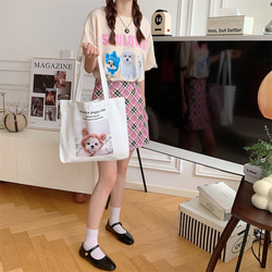 【2023.9新作】　韓国ファッション　きぐるみワンちゃん　マルチーズ　トートバッグ　手提げかばん　-9383 8枚目の画像