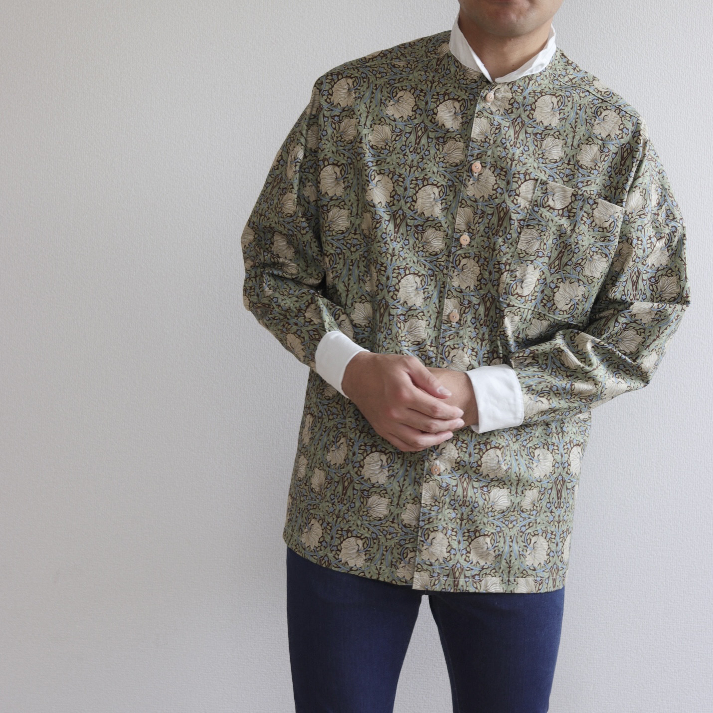 【2026年3月まで】Mens モリスで彩るシャツ/ピンパーネル生地/お揃い服/