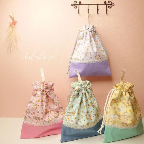 ⭐︎そら⭐︎リトルライオン　北欧　レッスンバッグ　上履き入れ　着替え袋 働く乗り物レッスンバッグ オプションでお着替え袋 上履き入れ