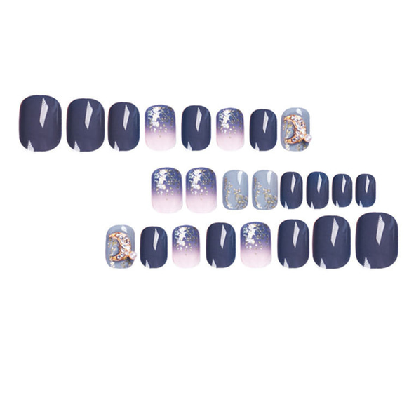 【2023.9新作】　韓国ファッション　大人気月モチーフ　ネイルチップ　つけ爪　-3021 6枚目の画像
