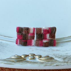 甘い紅葉　ストロベリーショコラ　石畳　イヤリング　希少素材使用 2枚目の画像