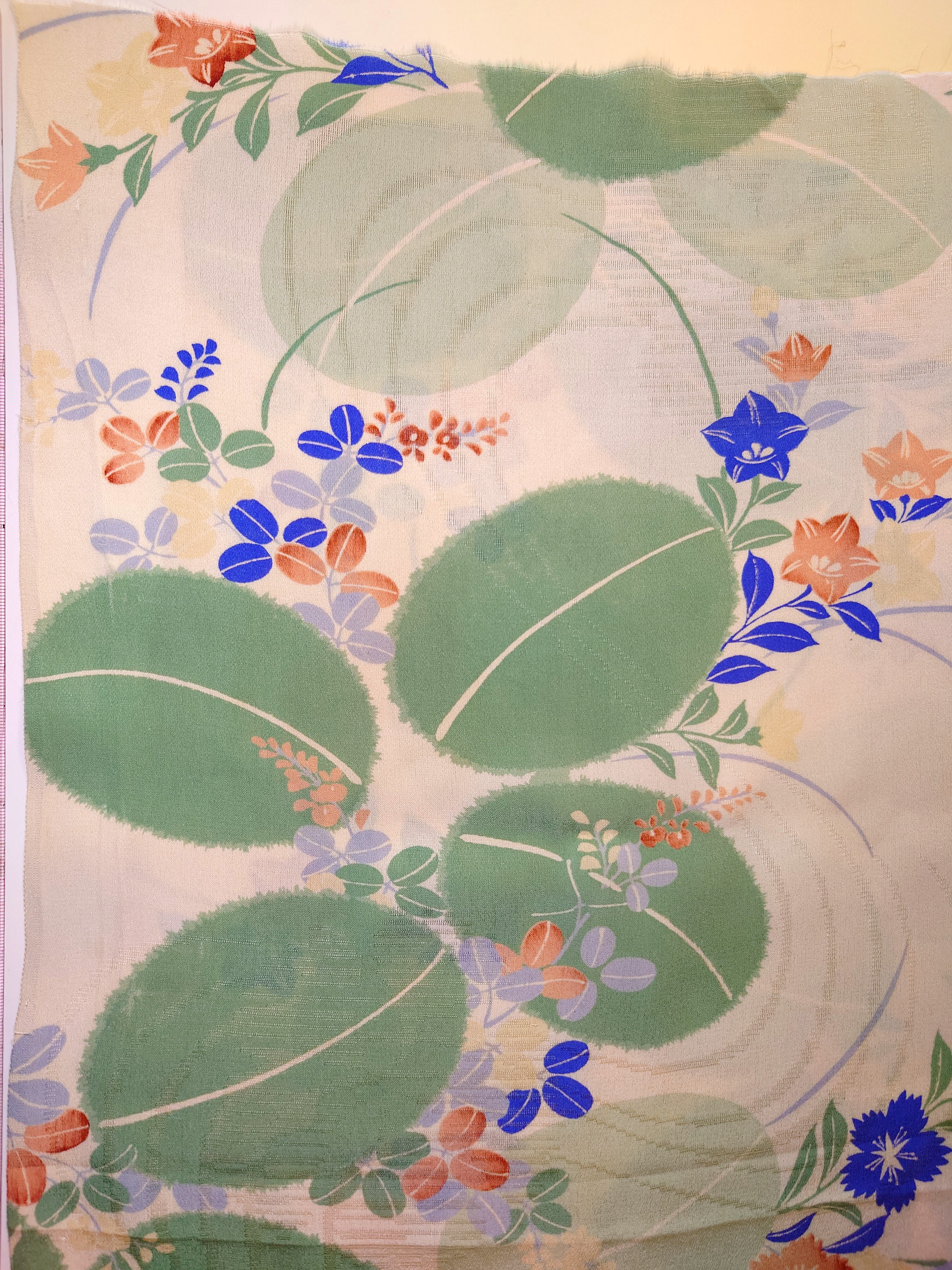 FS b01完全姫系Sale153x64cm 幾何学ガーリーレトロな柄 正絹小紋