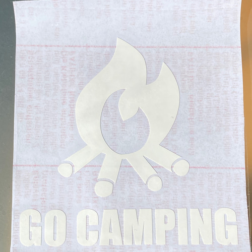 アウトドア キャンプ焚き火のカッティングステッカー 室内・屋外用 車