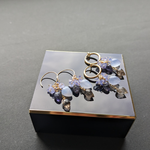 14kgfオパライズドウッドブーケピアス/イヤリング 14kgfオパライズドウッドブーケピアス/イヤリング