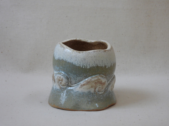 (波)陶製植木鉢 3枚目の画像