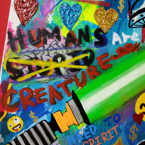 完売】I saw everything. アインシュタイン 現代アート 絵画