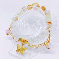 オリジナルブレスレット：Sunset Glow Glazed ブレスレット Glazed Beads 2枚目の画像