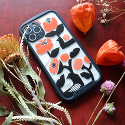 【iphone15対応】秋と鳥と花と iphoneクリアグリップケース 3枚目の画像
