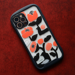 【iphone15対応】秋と鳥と花と iphoneクリアグリップケース 2枚目の画像