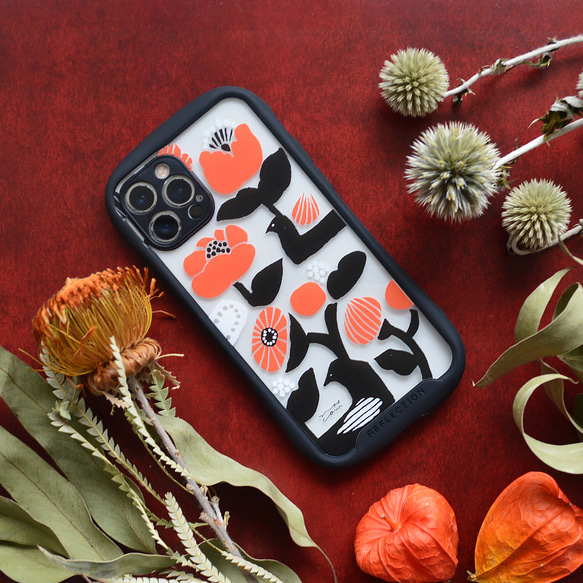 【iphone15対応】秋と鳥と花と iphoneクリアグリップケース 4枚目の画像
