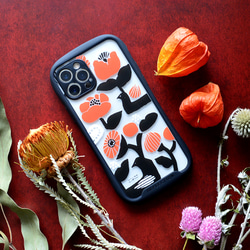 【iphone15対応】秋と鳥と花と iphoneクリアグリップケース 1枚目の画像