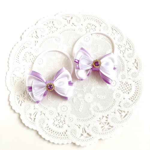 リボン　ヘアゴム♡カノンリボン～long～♡ねこちゃん♡ハンドメイド リボン ヘアゴム♡カノンリボン～long～♡ねこちゃん