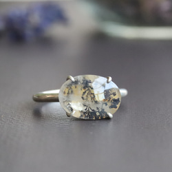 天然デンドリティッククォーツのシルバーリング シルバー925 一点もの