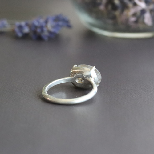 天然デンドリティッククォーツのシルバーリング シルバー925 一点もの