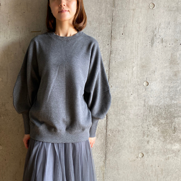 日本製】ふわふわ裏起毛ドルマンカーブスリーブトレーナー＿
