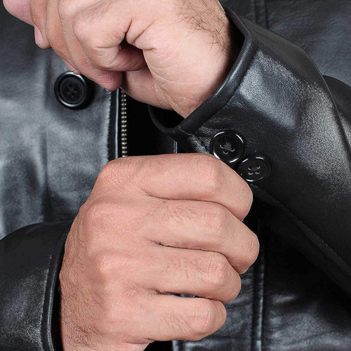 羊革・ジッパーポケット付き羊革コート Sheep Leather Coat with  