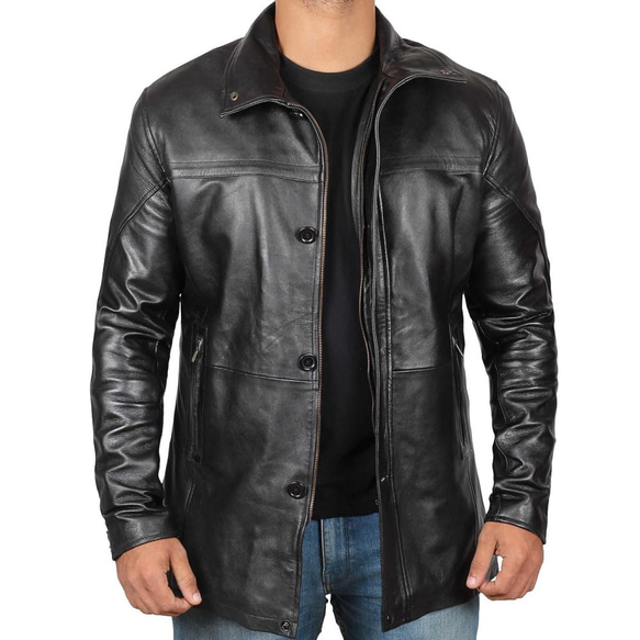 羊革・ジッパーポケット付き羊革コート Sheep Leather Coat with 
