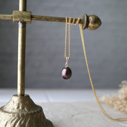 【14kgf】ワインレッド淡水パールの葡萄ネックレス＊6月誕生石 真珠 3枚目の画像