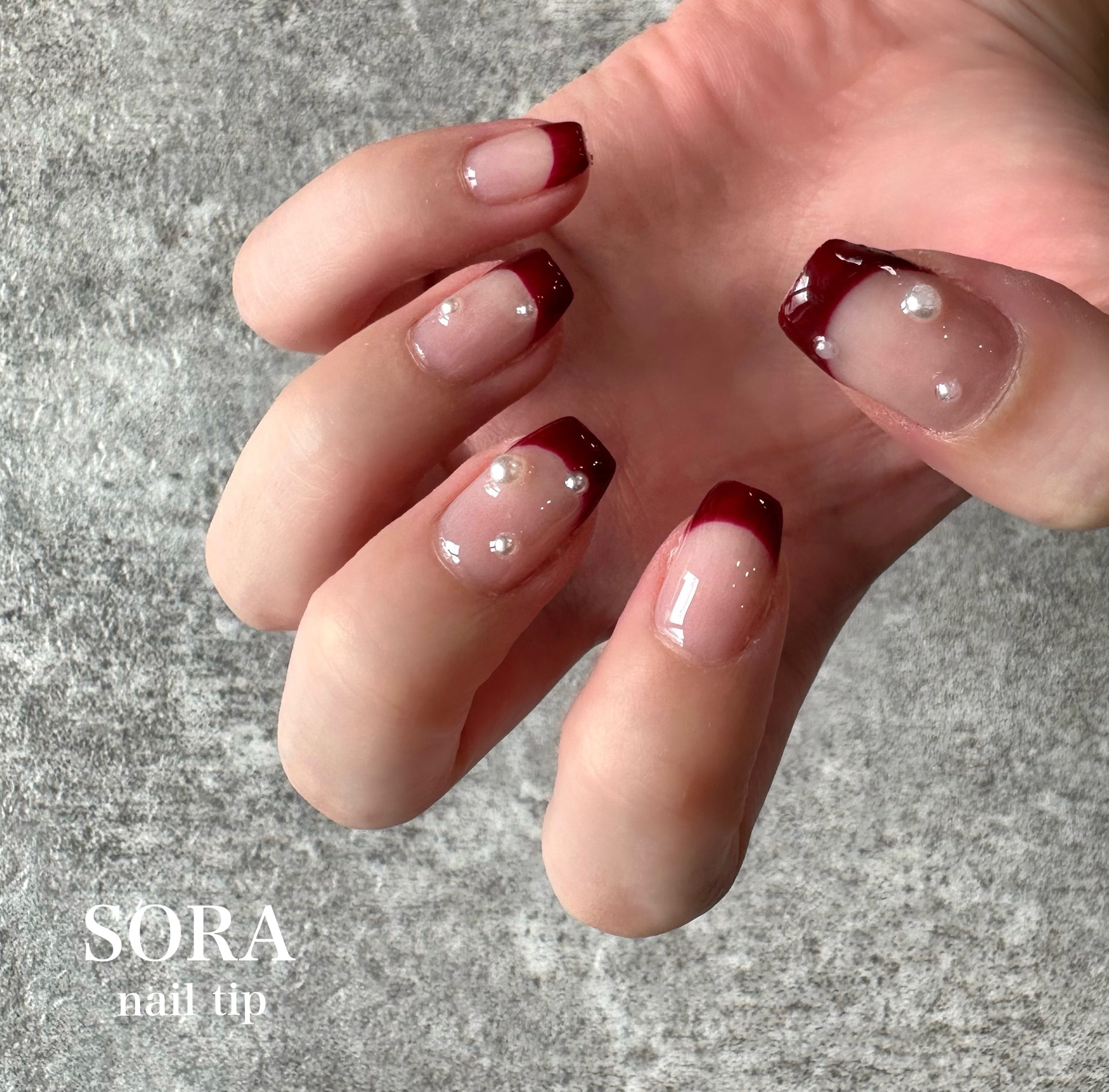 ▶︎ネイルパーツ/パールリング/シルバー/P-14 SORA/フレンチネイル