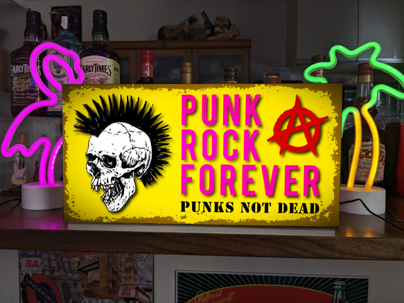 【Lサイズ】パンク パンクロック Punks Not Dead 自宅 店舗 ライブハウス 看板 置物 ライトBOX 1枚目の画像