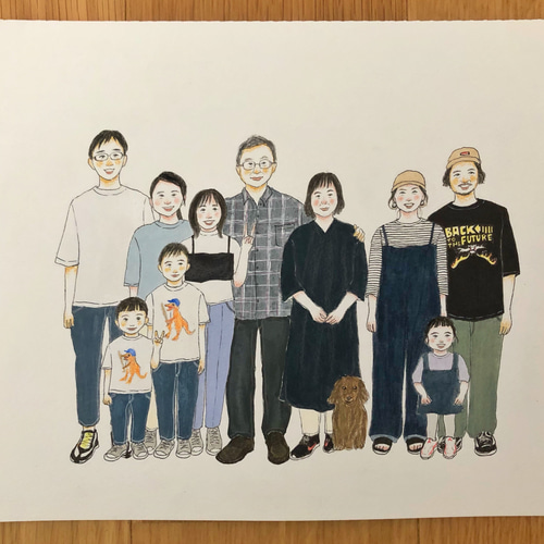 my family ! シンプル 似顔絵 イラスト Ligo Panjo 通販
