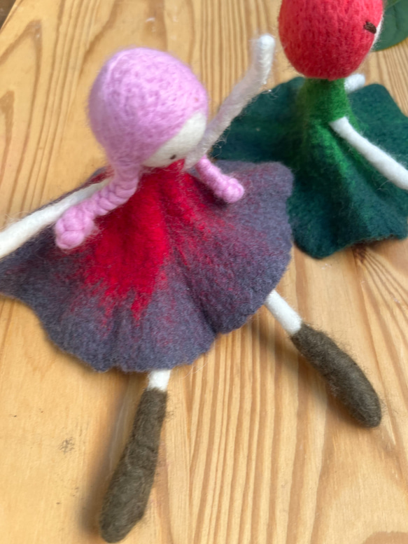 フェルト人形　オーナメント飾りオーナメントピンク三つ編みヘアガール　nasan-s06春　スプリングギフト　母の日新調 5枚目の画像
