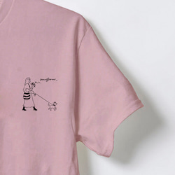 日本製 プリントTシャツ F002 ダスティピンク 2枚目の画像