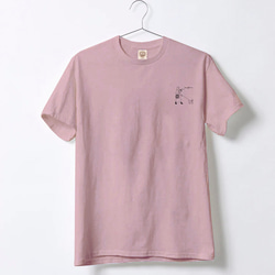 日本製 プリントTシャツ F002 ダスティピンク 3枚目の画像
