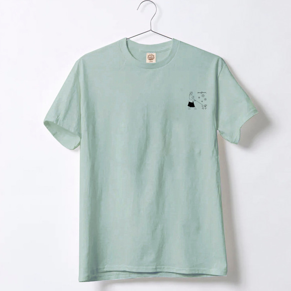 日本製 プリントTシャツ F004 シャロウグリーン 3枚目の画像