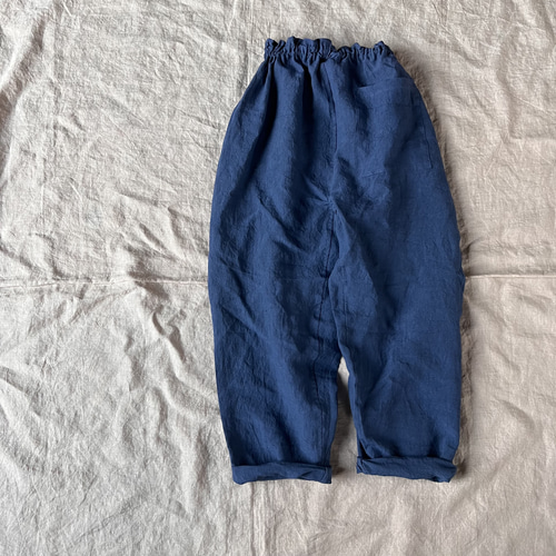 リネンの少しゆったりもんぺ ねずみ色 ロングパンツ nuuMonpe