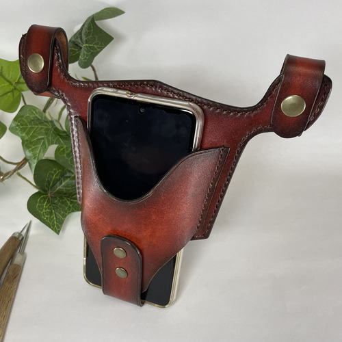 ベルトに着けるスマホホルスター【本革】【スマホケース】【スマホ