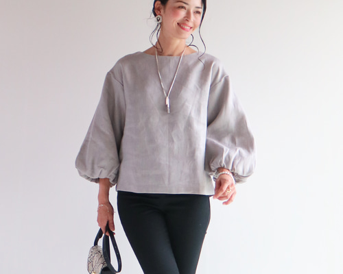 GASA* ガサ　リネンバルーンスリーブ　プリーツ　プルオーバー(生成り) バルーンスリーブプルオーバー – ao daikanyama