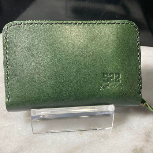 本革 ラウンドファスナーミニ財布 ヌメ革 手縫い ハンドメイド その他