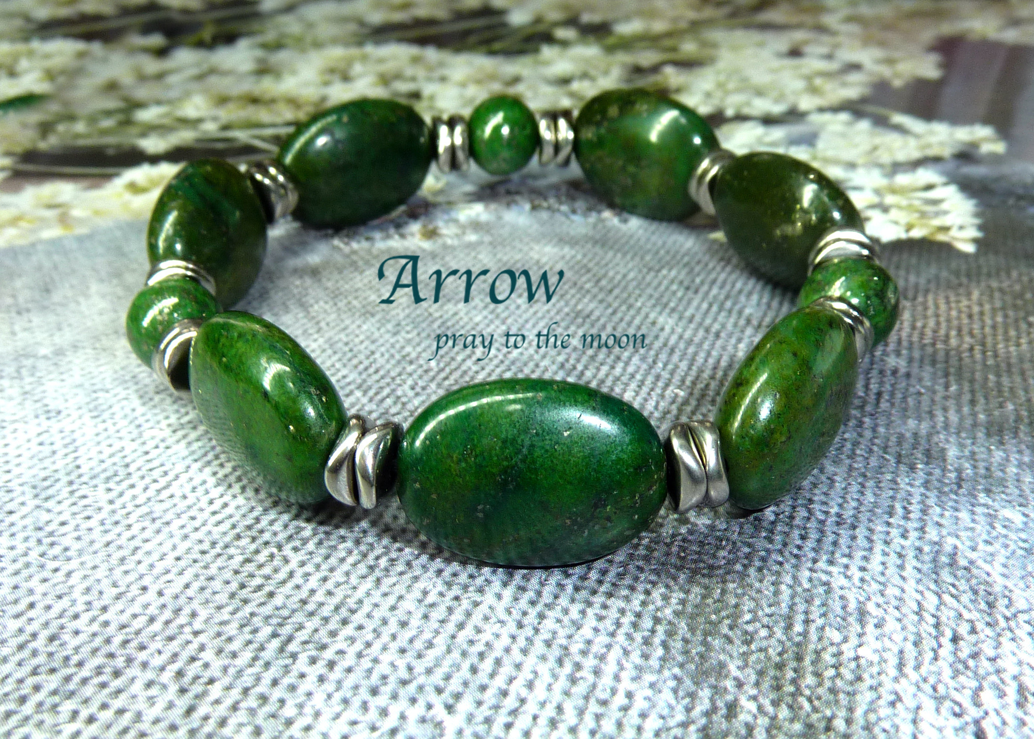 才能を引き出す＊グリーンパイライトブレスレット＊オーバルタイプ