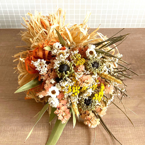 ラッピング無料＆送料無料＾＾】ナチュラル花材の秋スワッグ／ドライ