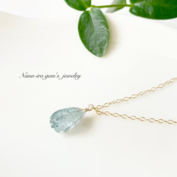 ＊1点もの＊14kgf moss aquamarine  necklace 4枚目の画像