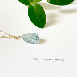 ＊1点もの＊14kgf moss aquamarine  necklace 2枚目の画像