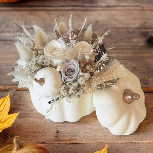 SALE ハロウィン ハロウィンアレンジ かぼちゃアレンジ 白