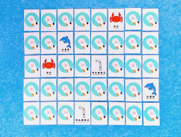 知育玩具　絵合わせカード(海のいきものセット) 40枚 2枚目の画像