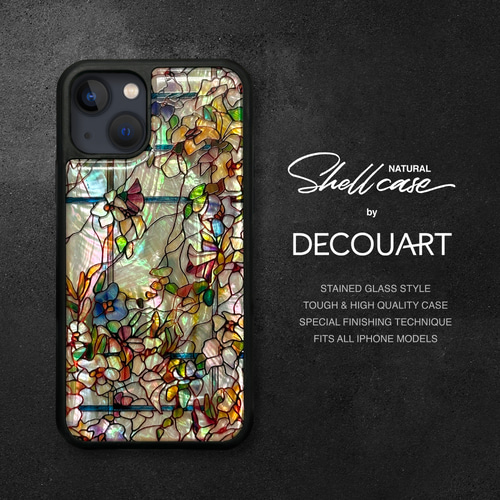 螺鈿風 天然貝 シェル iPhone 15 全機種対応 ケース ソフト フローラル