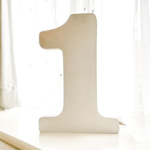 数字の1のオブジェ（白） 立体・オブジェ ShimoWood 通販 16487503