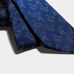 巴特先生-日常的貓設計款領帶_蠶絲_獨家設計_限量款_Neckties_cats_藍 第6張的照片